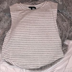 I am selling this grey and white strip crop top!